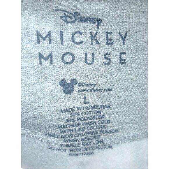 Disney Mickey Mouse Crewneck Sweatshirt Gray Pullover Adult Large - Picture 2 of 6
